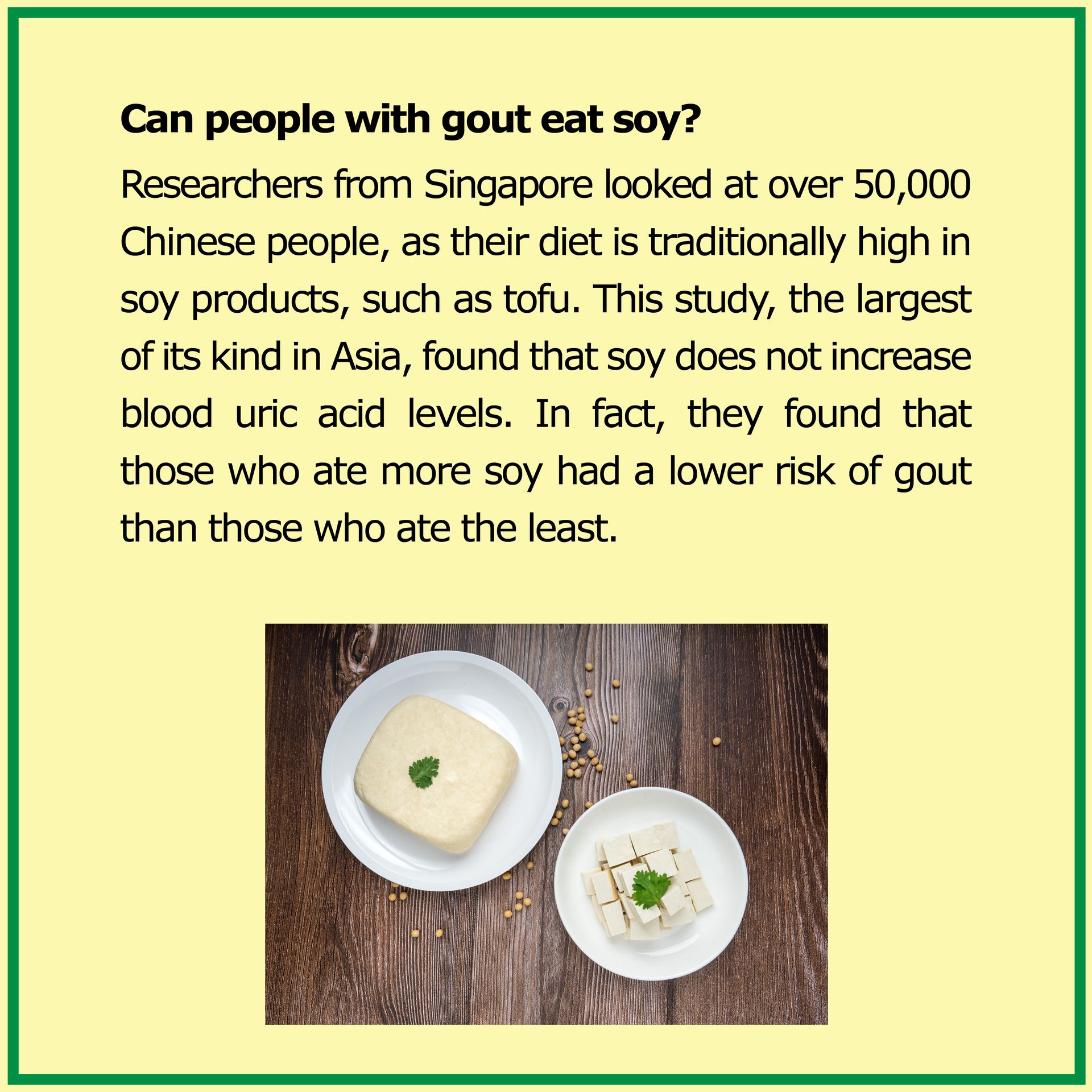 Can people with gout eat soy?