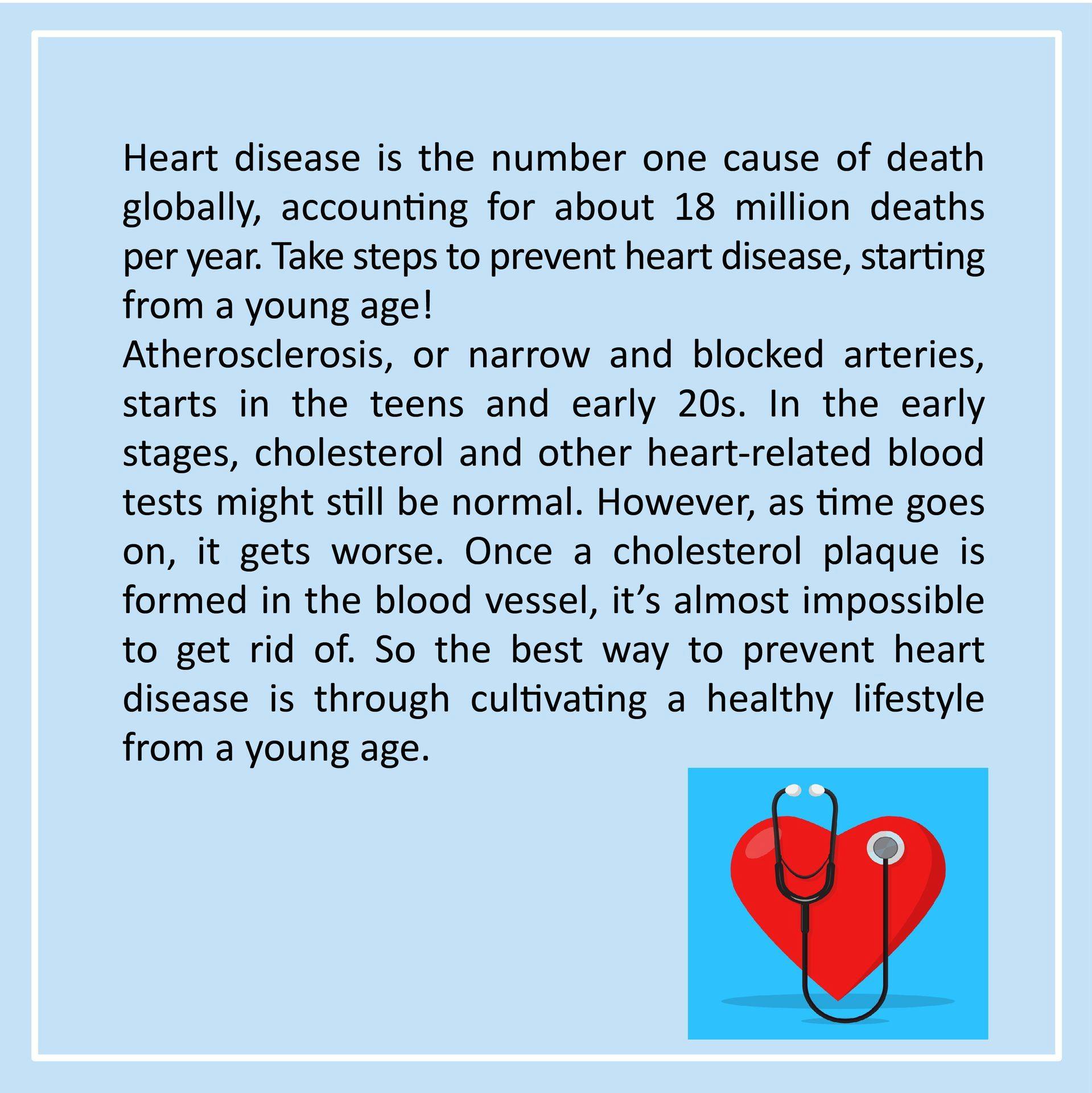 Heart disease is the number one cause of death globally