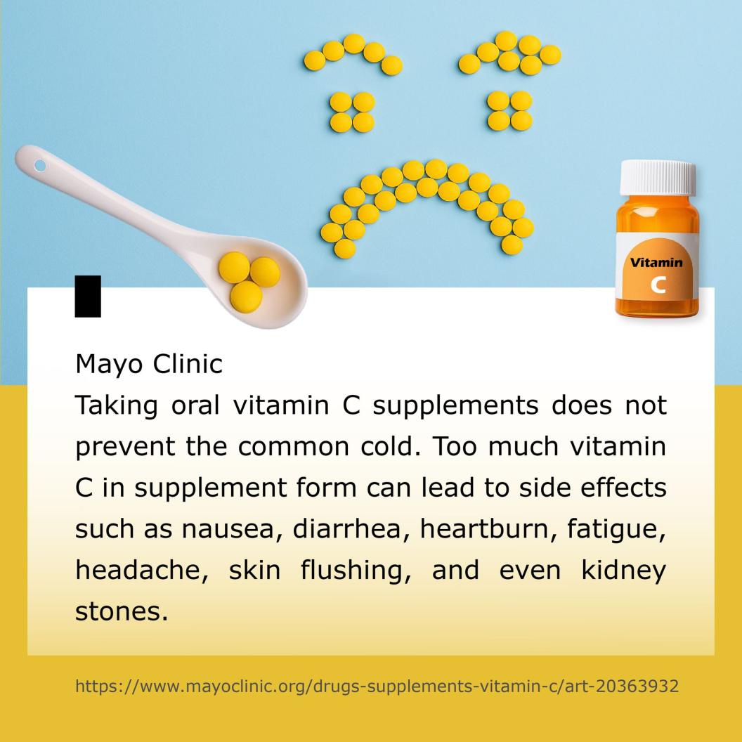 Vitamin C supplements does not prevent the common cold