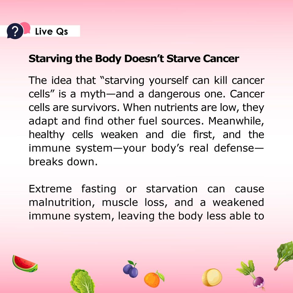 Starving the body doesn't starve cancer